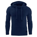 Men's hooded sweatshirt in a cotton-polyester blend available in multiple colours on a size chart