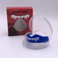 Adult boxing mouthguard with tooth socket design in black and white printed teeth pattern