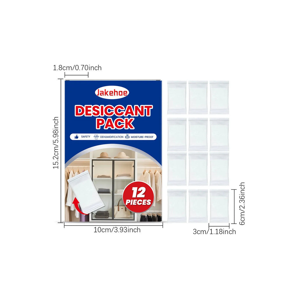 12-piece calcium chloride household desiccant pack for wardrobe and cupboard moisture control