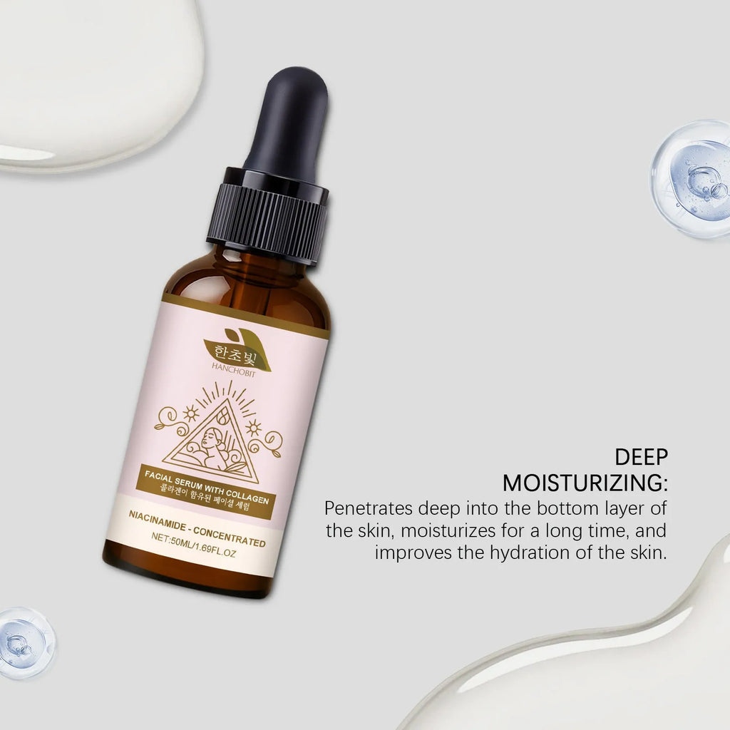 50ml bottle of Collagen Facial Fluid essence serum with nicotinamide