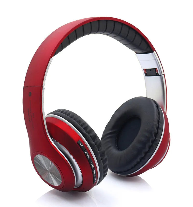 Private Mode 5.0 folding wireless stereo headphones in black with button controls and Bluetooth 5.0 connectivity