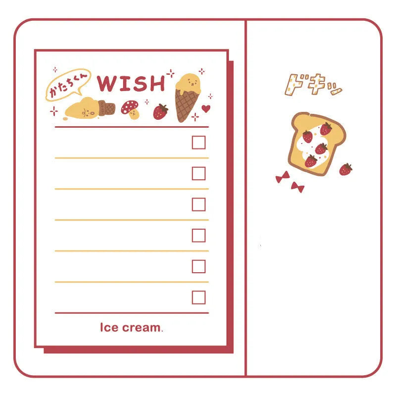 Daily series countdown notes paper planner showing eight design options at 65x100mm size