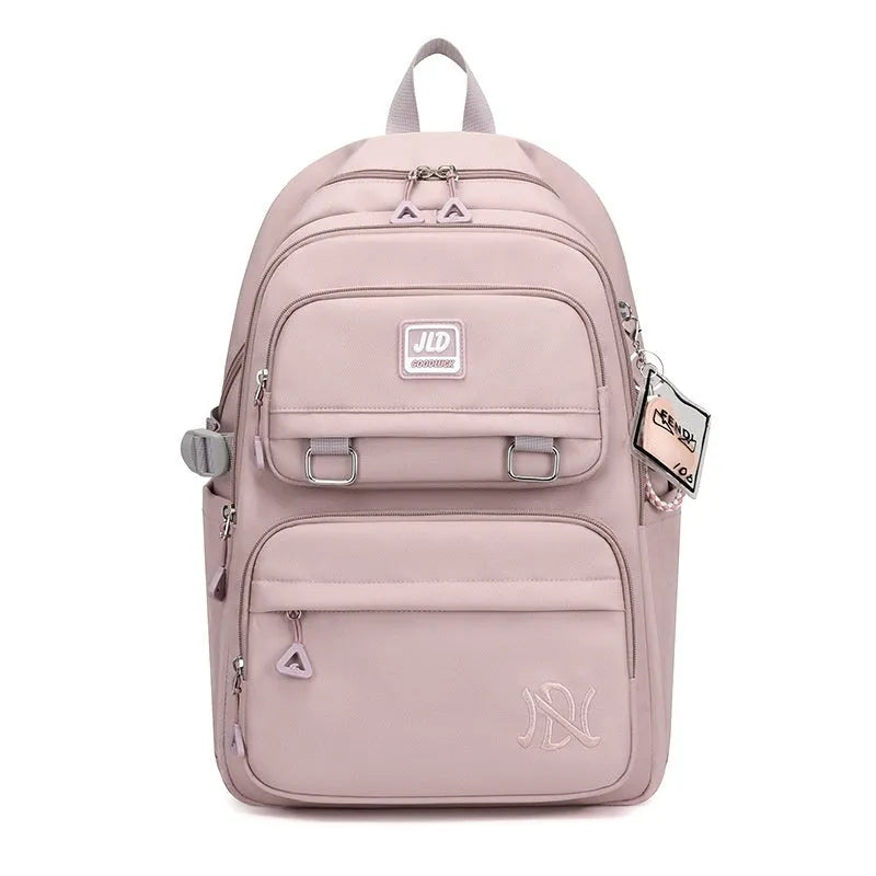 Large capacity girls' school backpack in multiple colours with physiological curve backpanel