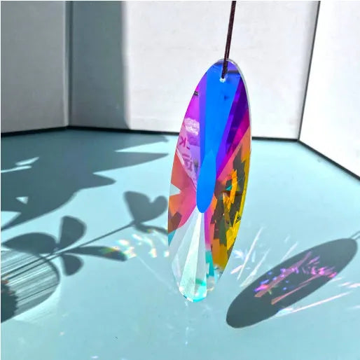 Rainbow electroplated crystal Christmas tree garden pendant decoration for outdoor light-catching display