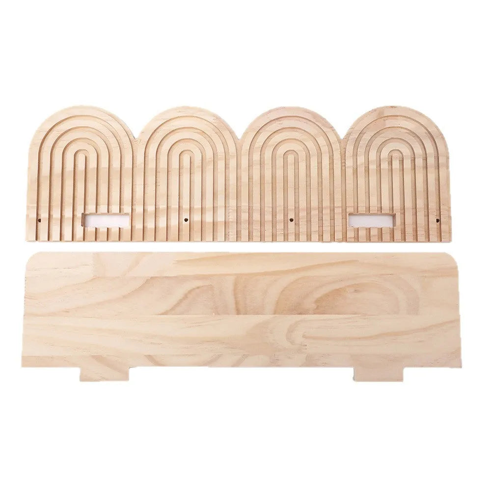 Solid wood multi-layer wall storage rack for flower pots and decorative items