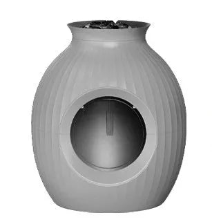 Oversized flower pot style fully enclosed deodorant litter box in gray ABS plastic