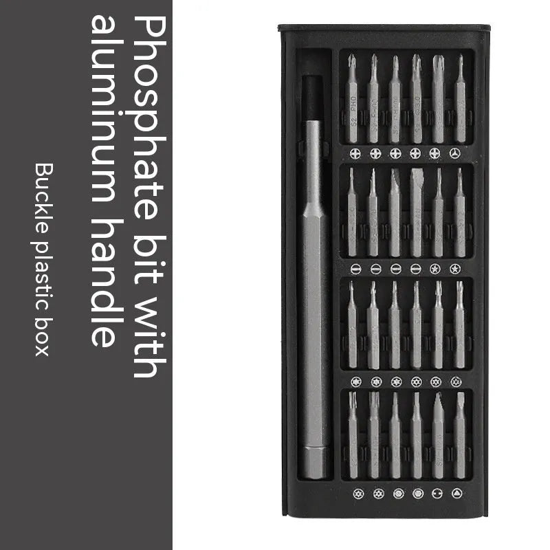 24-in-1 magnetic precision screwdriver set with chrome vanadium steel bars and multiple bit types.