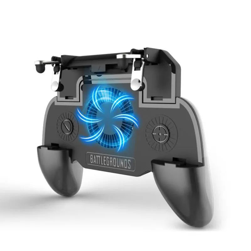 Android mobile game controller with USB connection, aluminium alloy construction, and dedicated gaming buttons