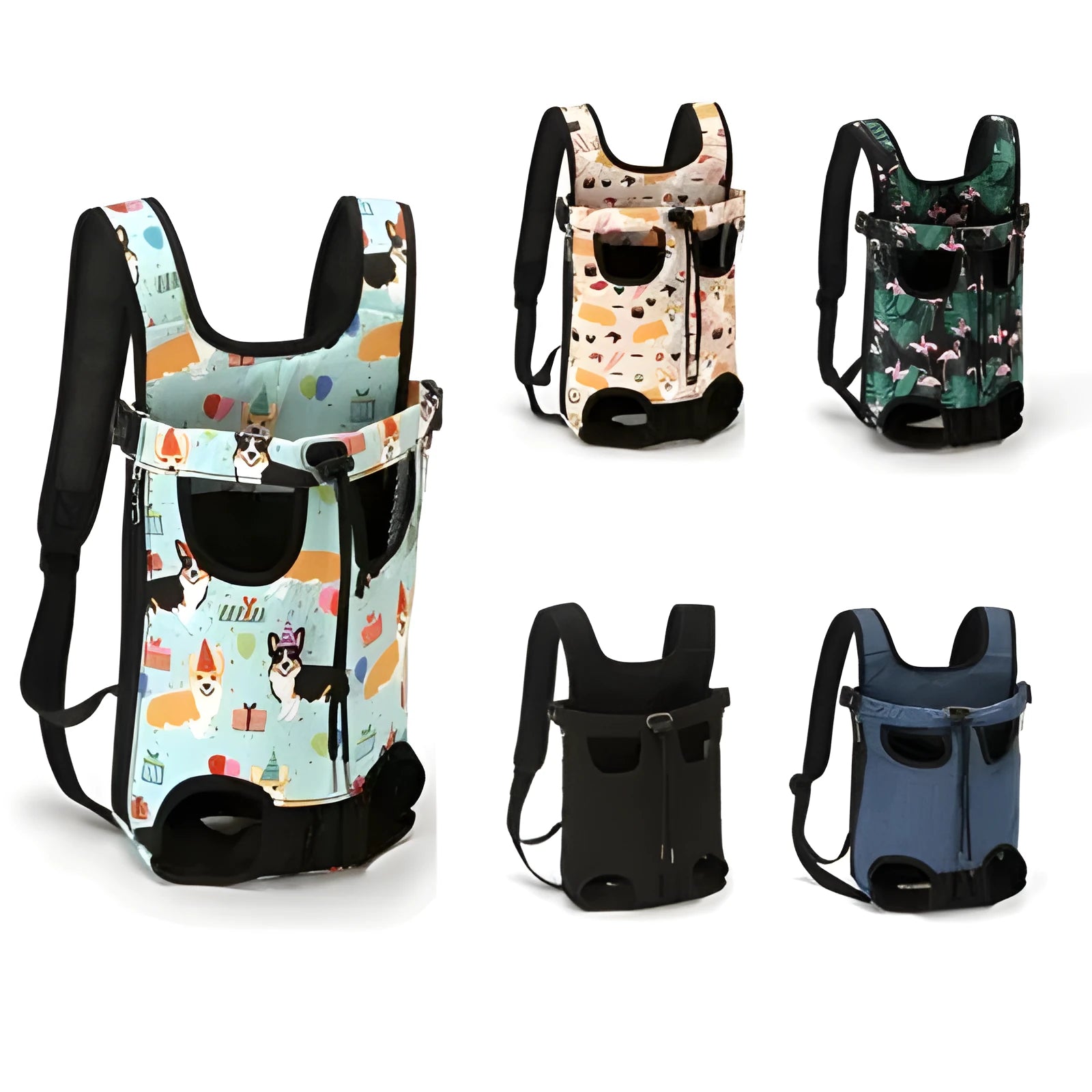Pet chest bag in beige corgi colour with soft material, available in multiple sizes from S to XXL for small to medium dogs
