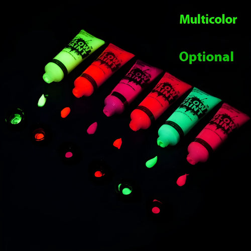 25ml tube of neon green face and body paint, safe non-toxic gouache for makeup.