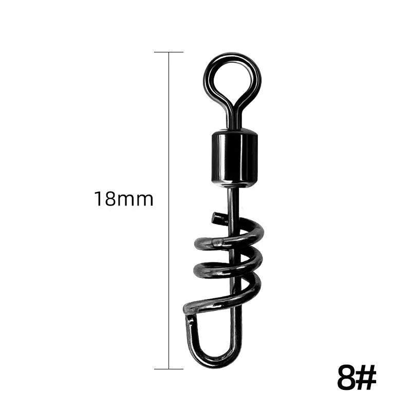 Fishing swivel connector with 8-shaped ring in copper or stainless steel