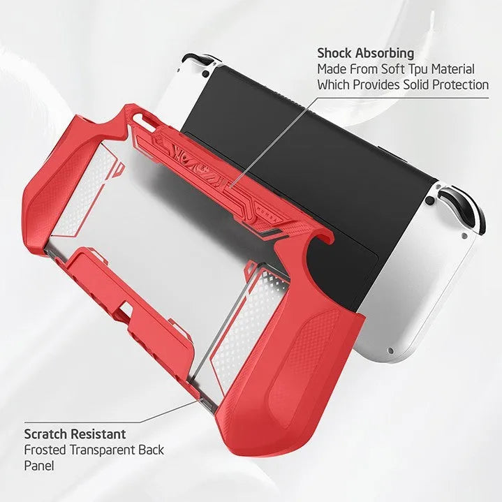 Nintendo Switch OLED 2021 TPU protective case in multiple colours showing anti-fall anti-slip gaming cover