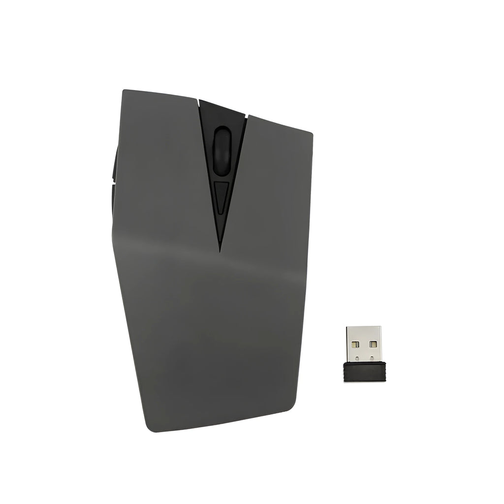 Wireless invisible mouse in black with USB receiver, compact 22.8cm design for laptop