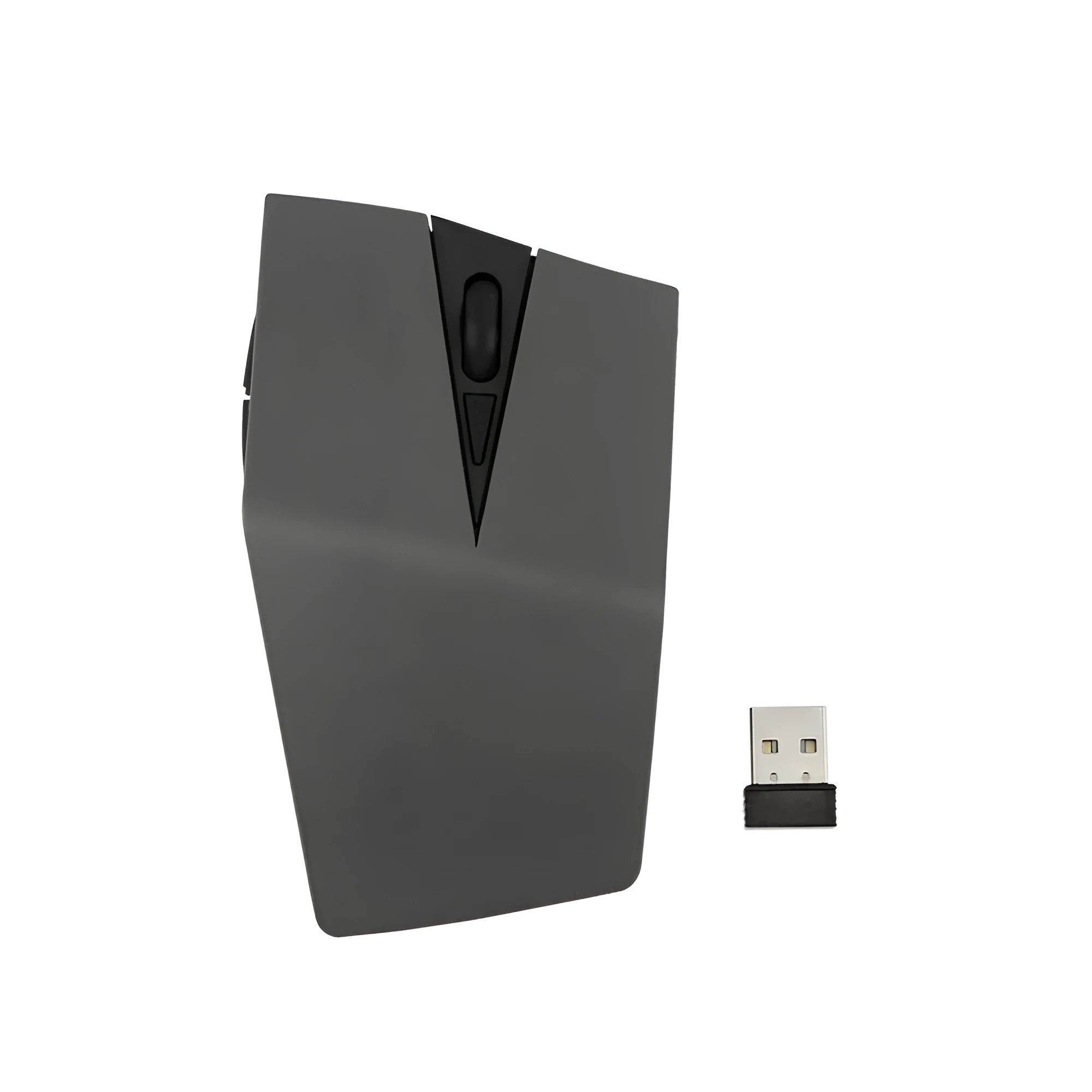 Wireless invisible mouse in black with USB receiver, compact 22.8cm design for laptop
