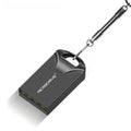 Mini black and silver metal USB flash drive showing compact size and USB connector