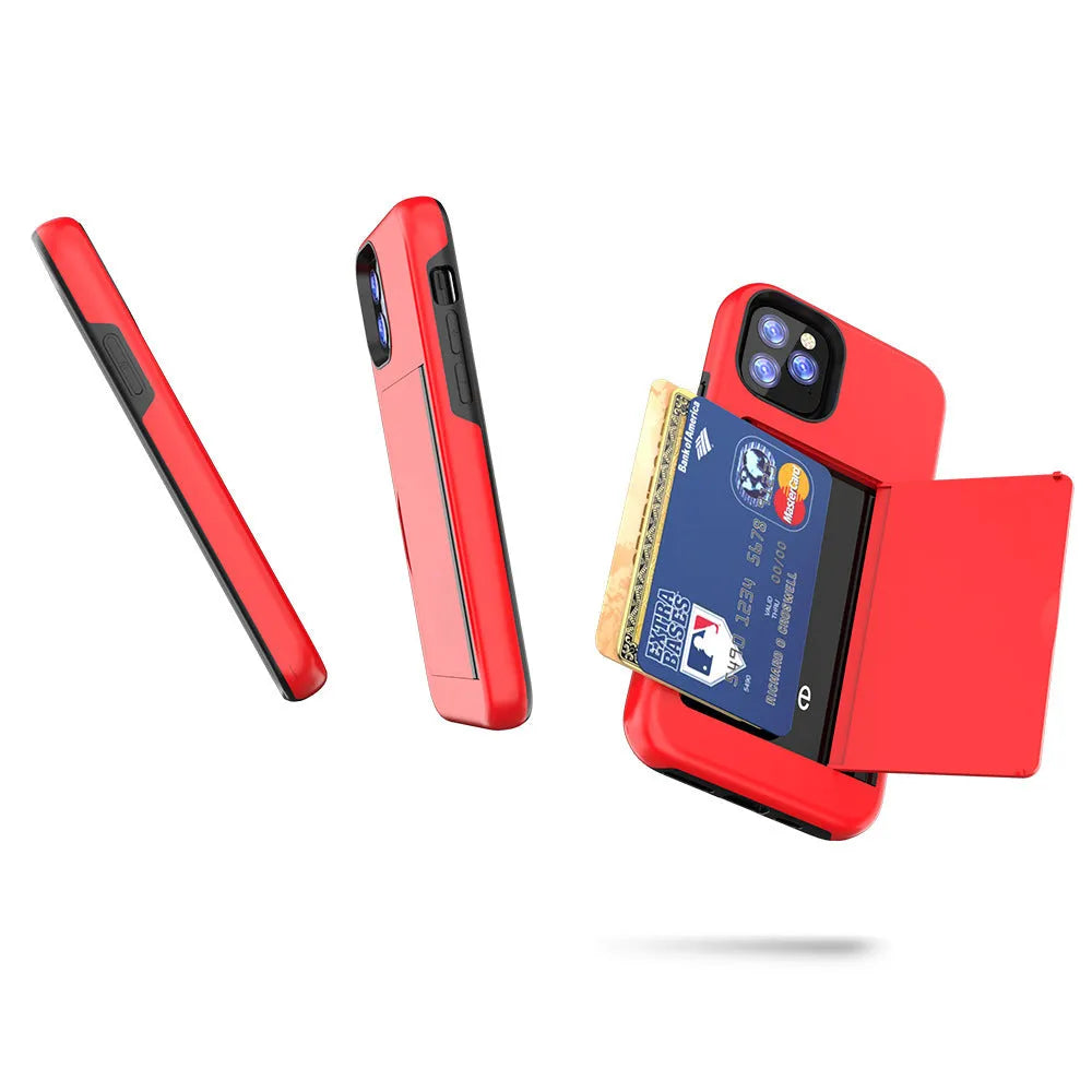 Simple solid-colour TPU and PC mobile phone shell for iPhone 11 series in black, red, pink, dark blue, blue, and purple.