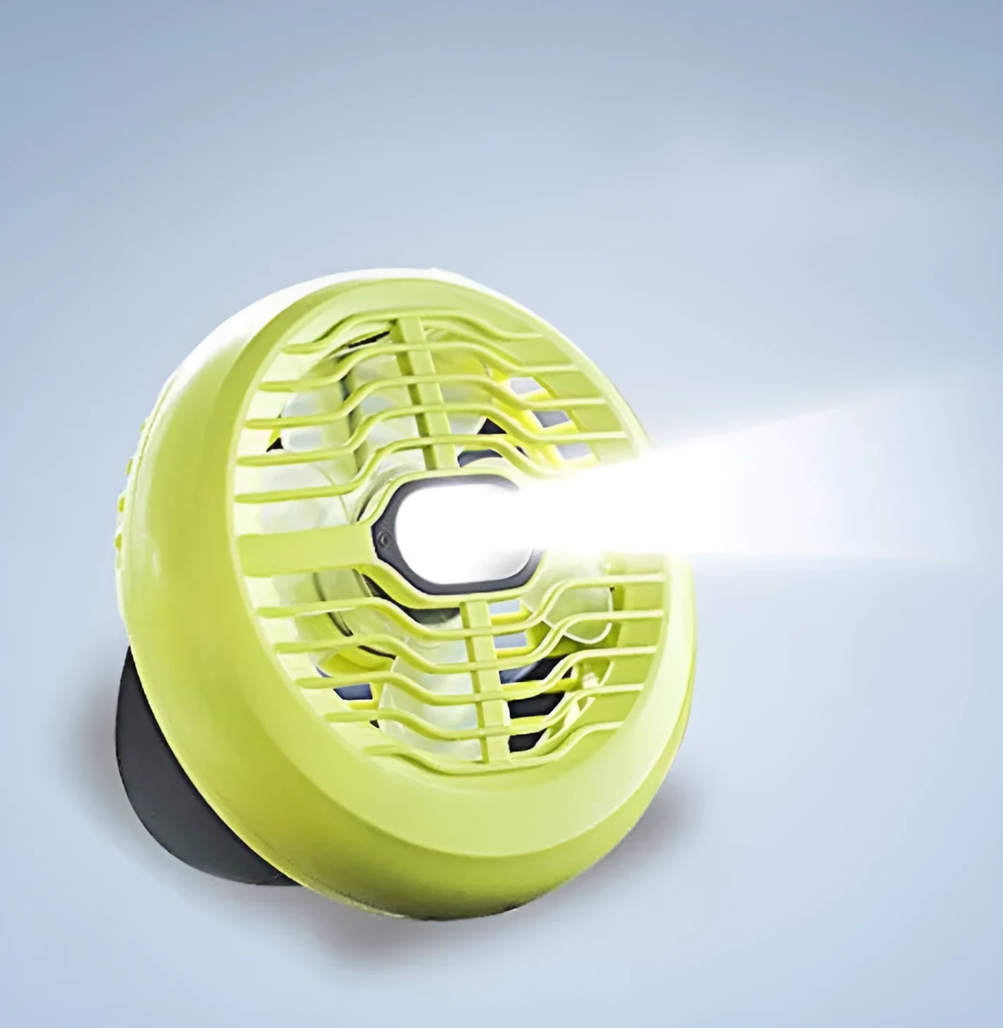 Portable camping fan light with hook, yellow ABS housing, super bright LED lamp and fan