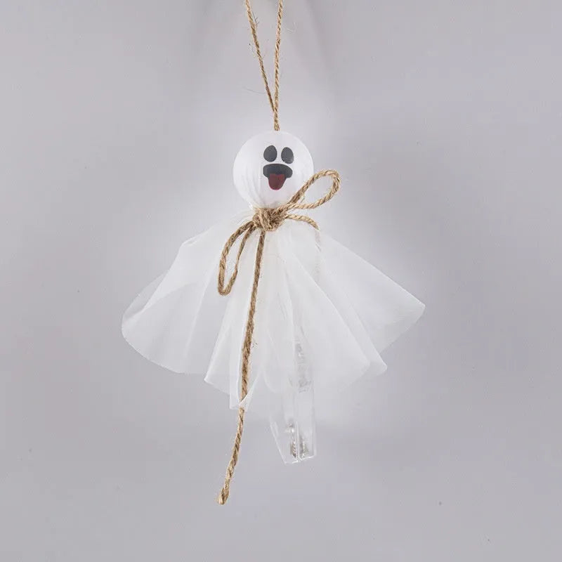 Colourful LED ghost lantern chain with battery box for Halloween decoration