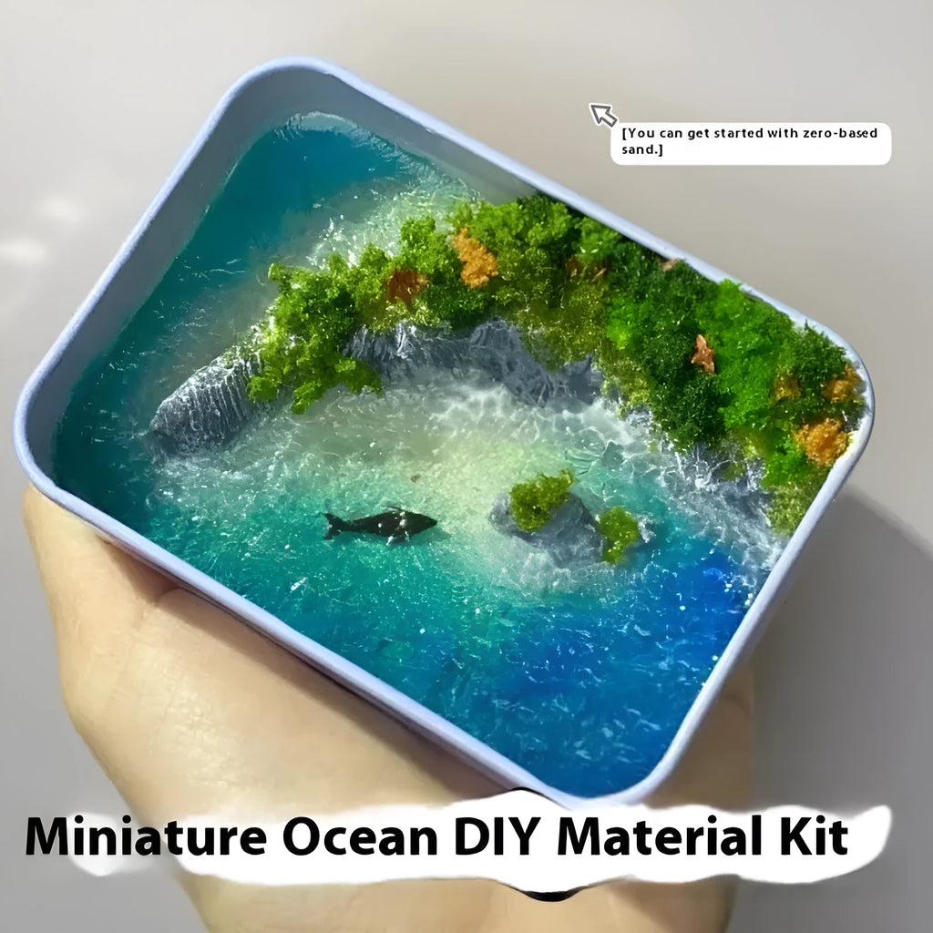 Handmade DIY marine landscape bamboo ornament with peninsula iron box design for aquarium decoration