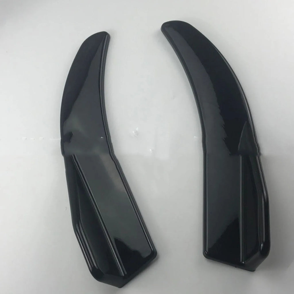 Pair of bright carbon fibre effect front and rear car deflectors for General Motors vehicles