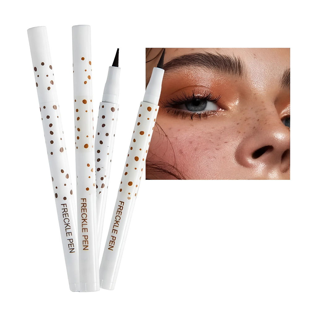 Dark brown freckle pen with precision tip for waterproof face and body makeup application
