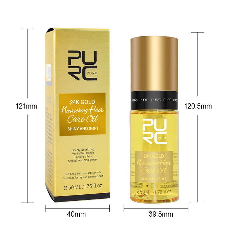 Yellow 50ml hair essential oil bottle for curly hair repair and scalp oil control