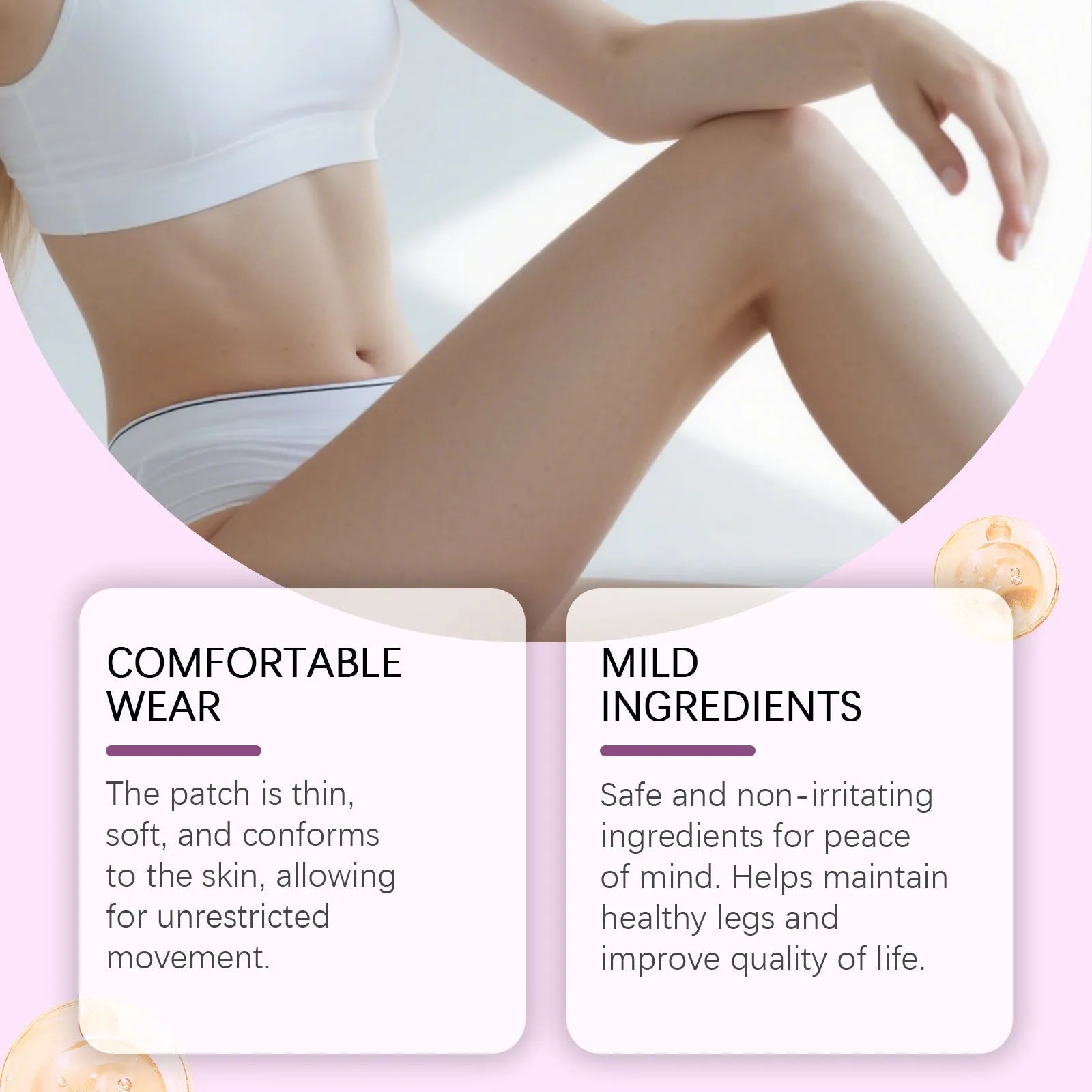 Box of 12 single-use leg care patches with plant-based ingredients for leg and foot application.