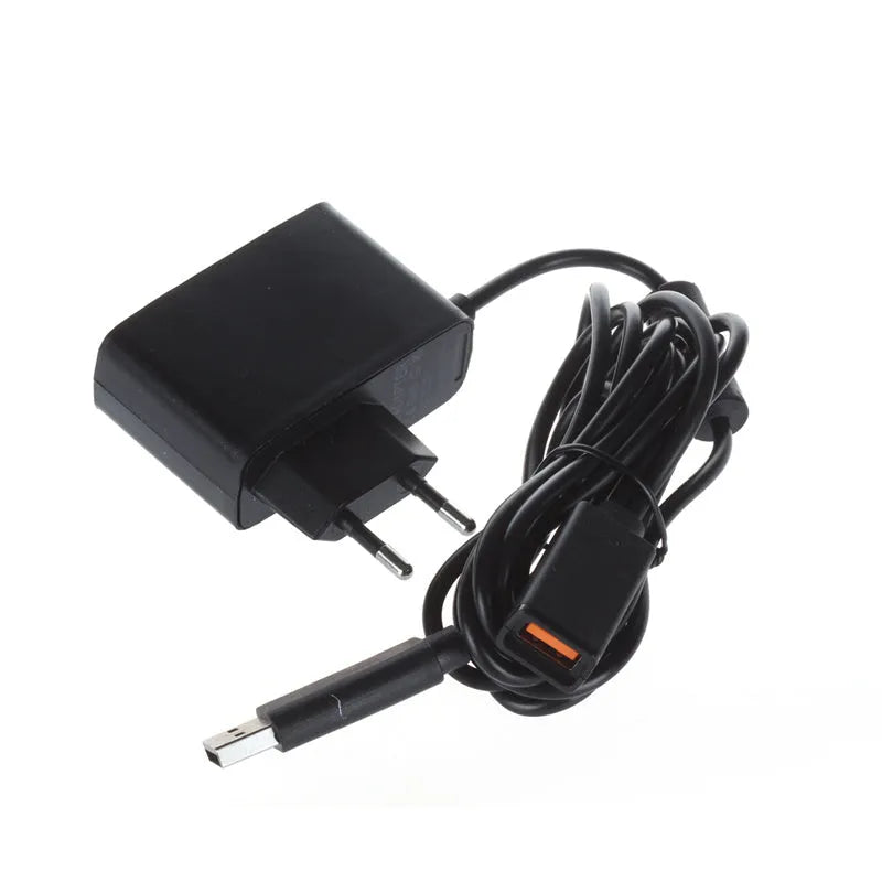 Power adapter regulated for US and EU outlets for Xbox 360 Kinect, black colour