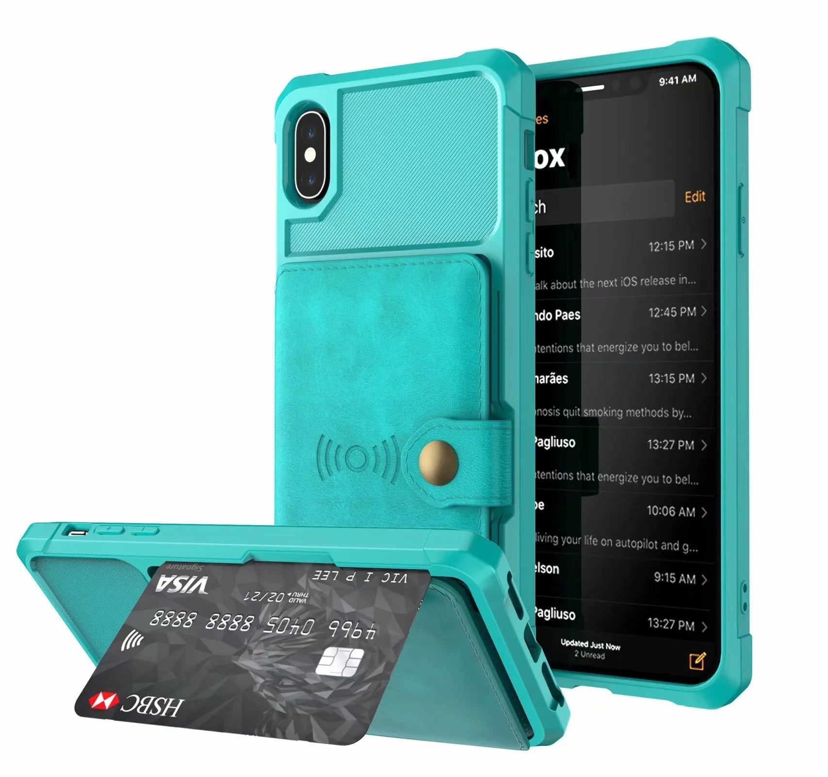 Geometric pattern PU mobile phone case in multiple colours for iPhone and Samsung models.