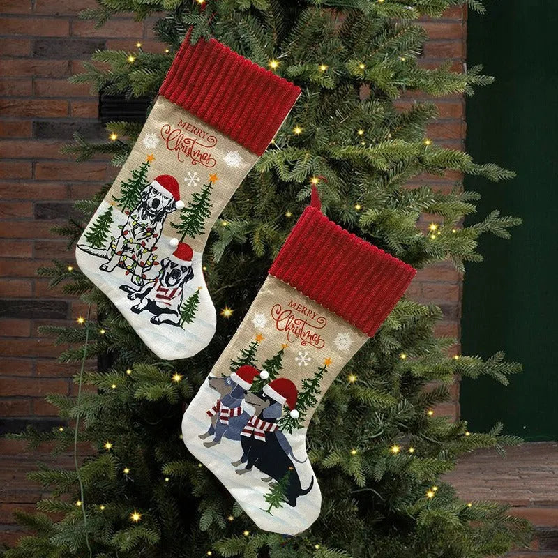 46x28cm cloth Christmas tree pendant gift bag for pet holiday decoration