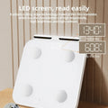 White tempered glass body fat scale with eight electrode sensors and LED display