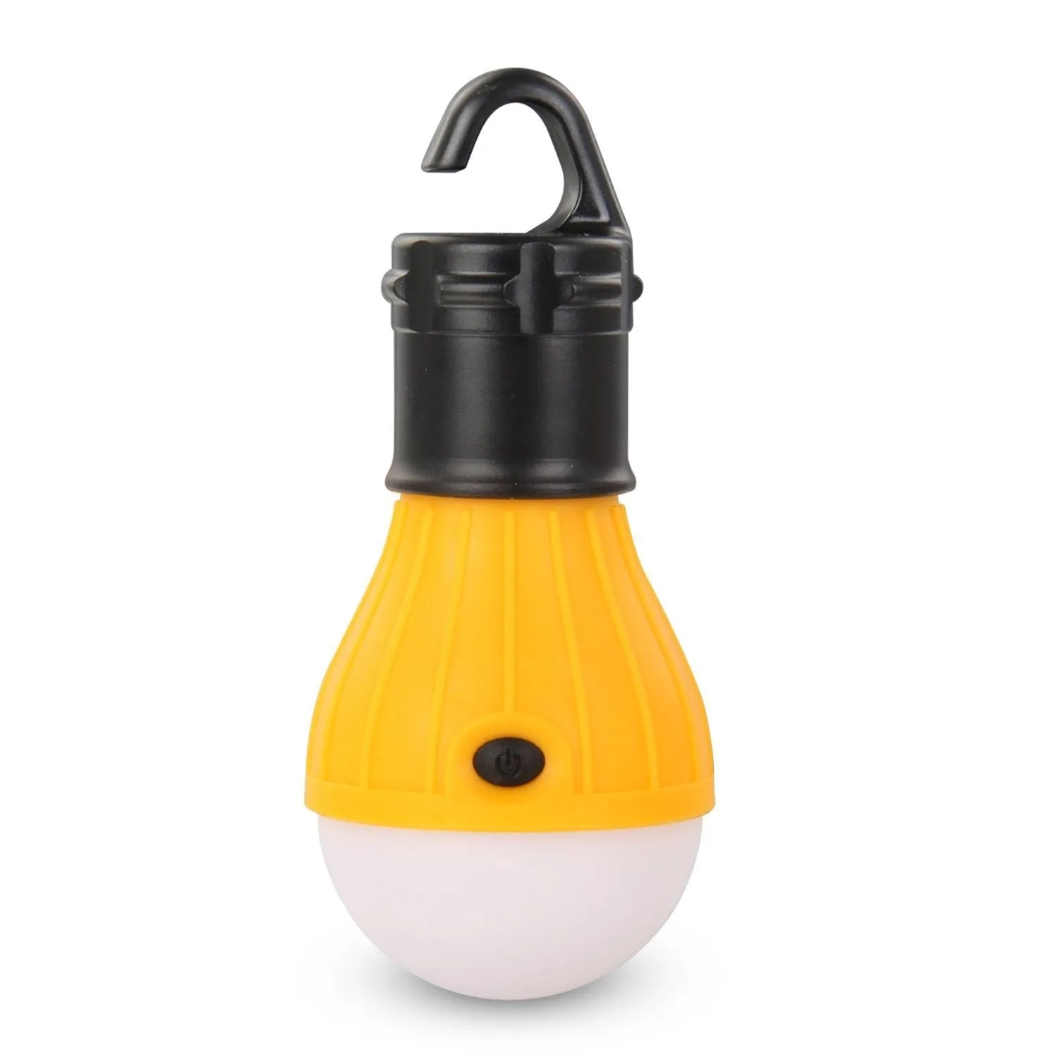 Portable camping light with hanging hook showing 3 LED modes and compact 11cm design