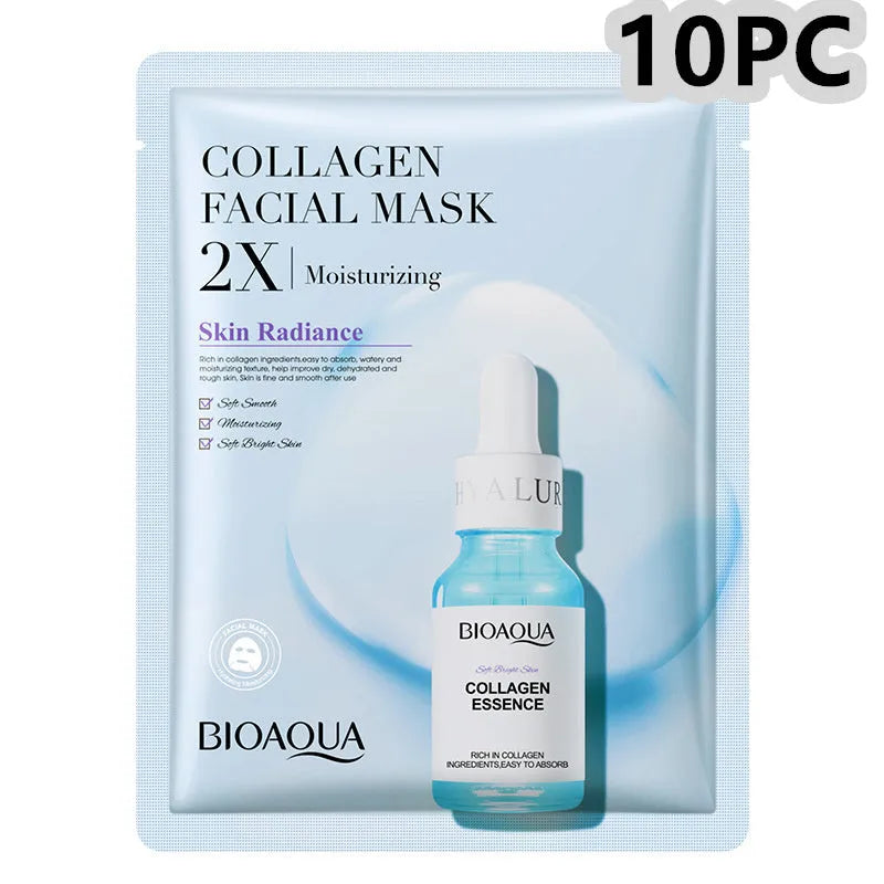 Collagen and hyaluronic acid gel facial sheet mask 30g single use