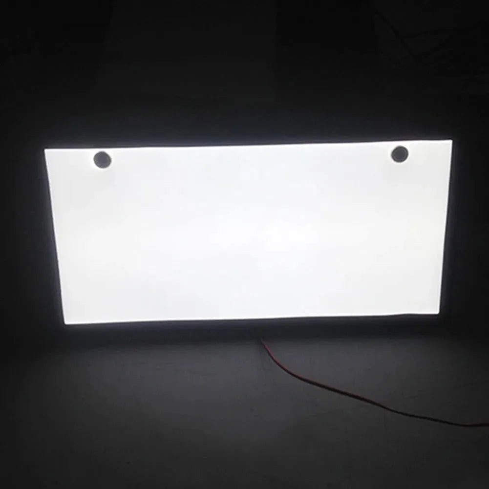 Two plastic-housed LED licence plate light bars for commercial vehicle conversion with 15 lamp beads per unit