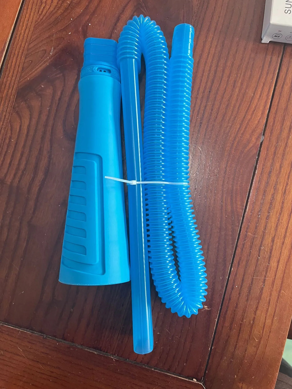 Blue plastic suction pipe cleaner with round head and 114cm length for washing machine maintenance
