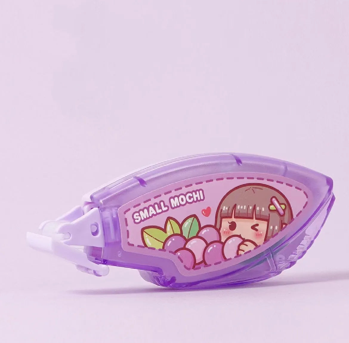 Dotting glue adhesive in plastic container with nozzle, available in peach, lemon, blueberry, butter and grape colours