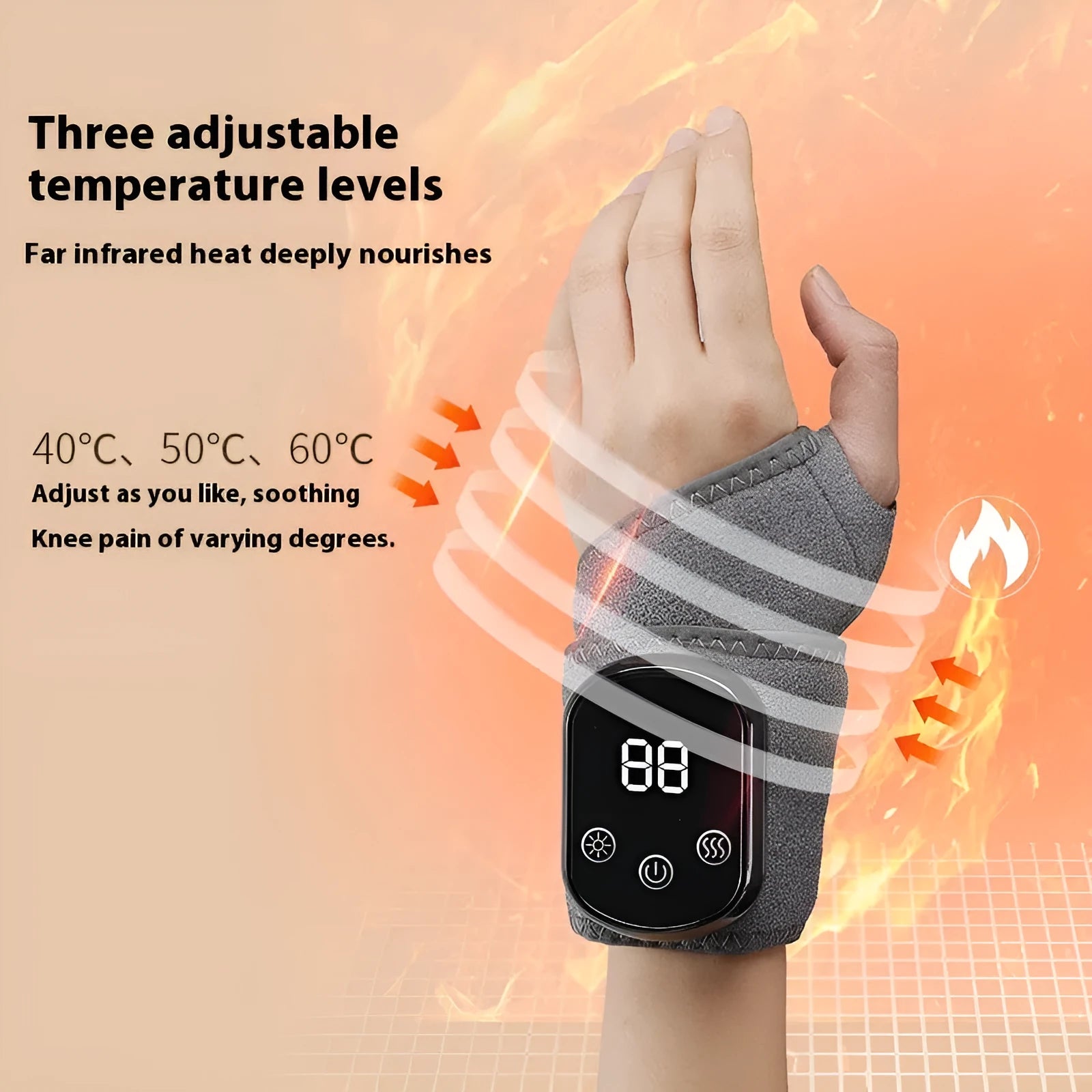Rechargeable hand massage instrument with Type-C charging port and cloth construction for wrist ankle knee therapy