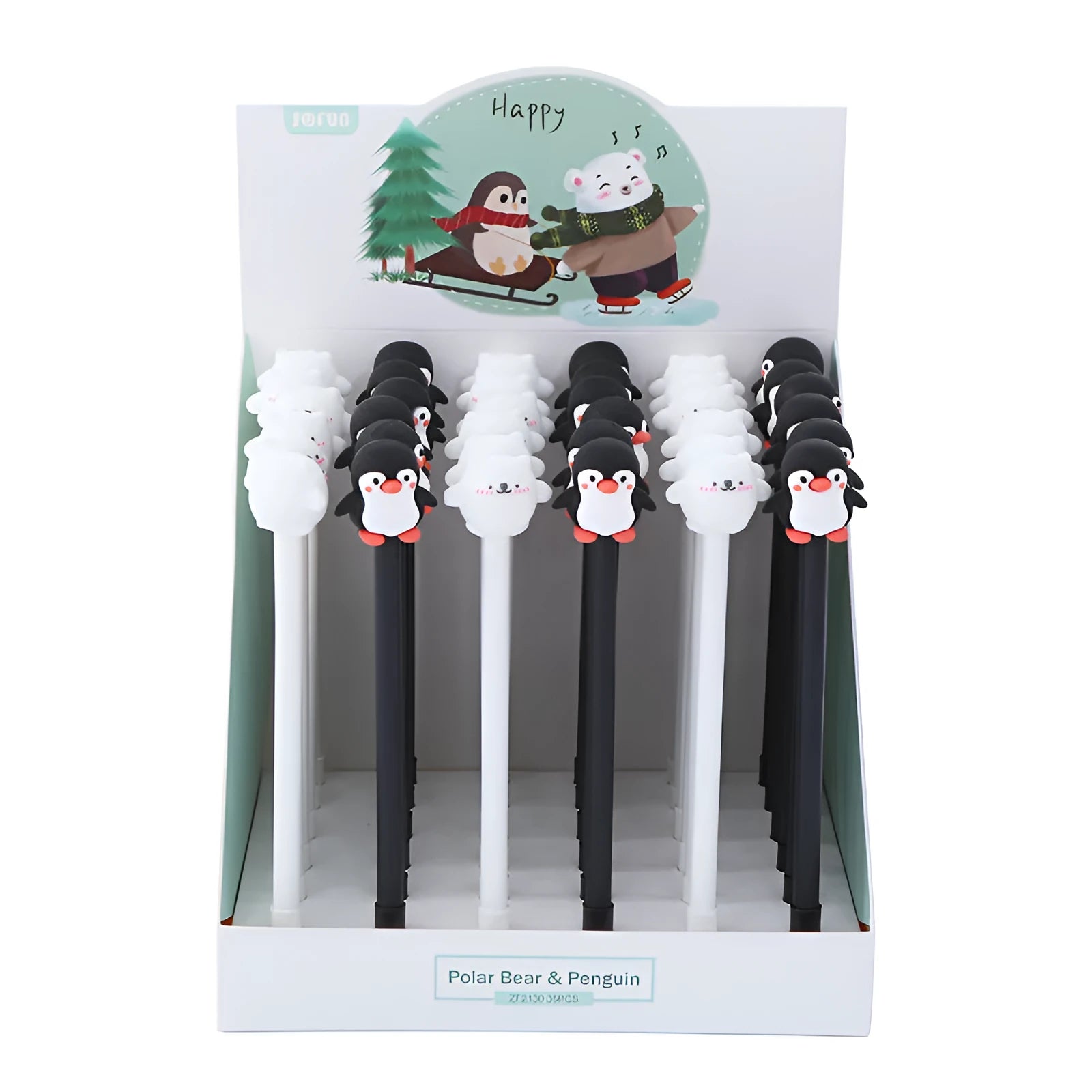 Korean cartoon penguin design silicone gel pen with 0.5mm black ink refill