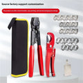Red cloth finished single ear metal pipe clamp with carbon steel cutting edge.