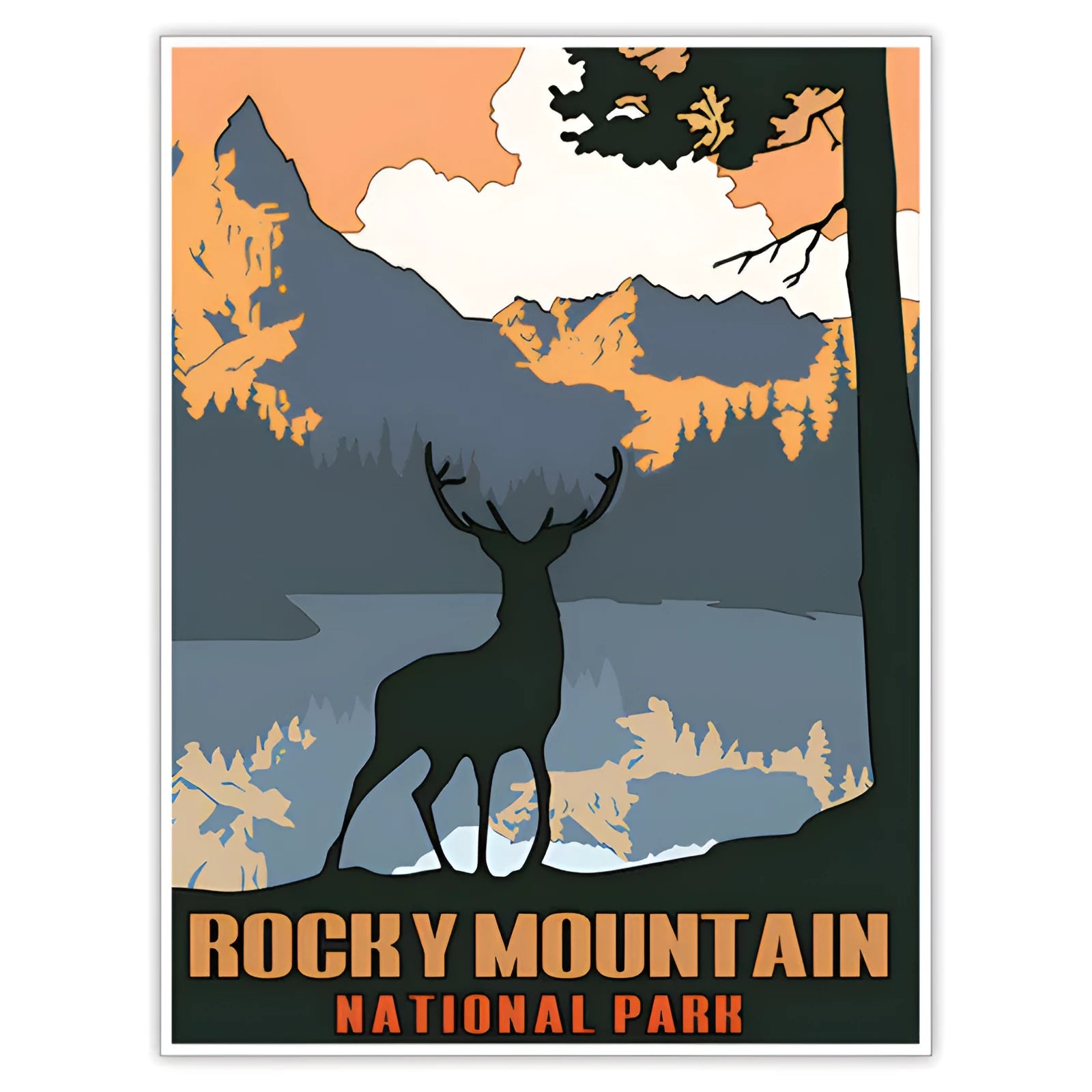 Rimless linen oil painting with hand-painted landscape scene for modern living room decoration