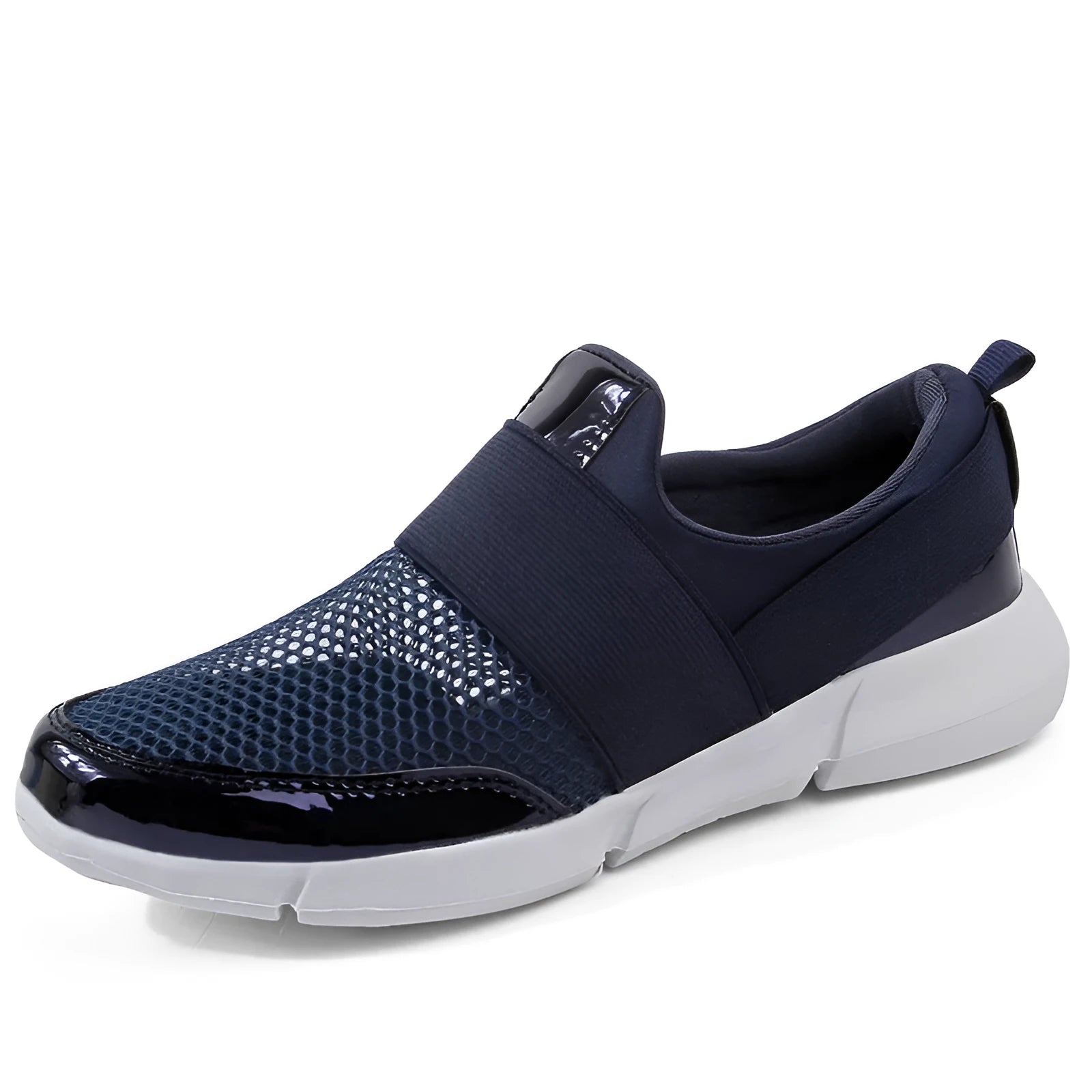 Low-cut women's casual sneaker in blue with mesh lining and lightweight PU midsole.