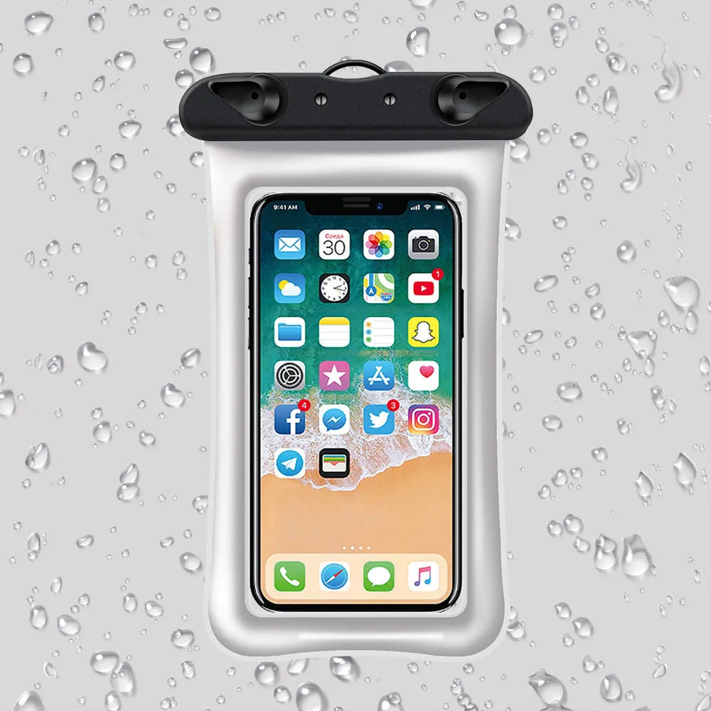 Double airbag mobile phone waterproof bag with 45cm rope in various colours