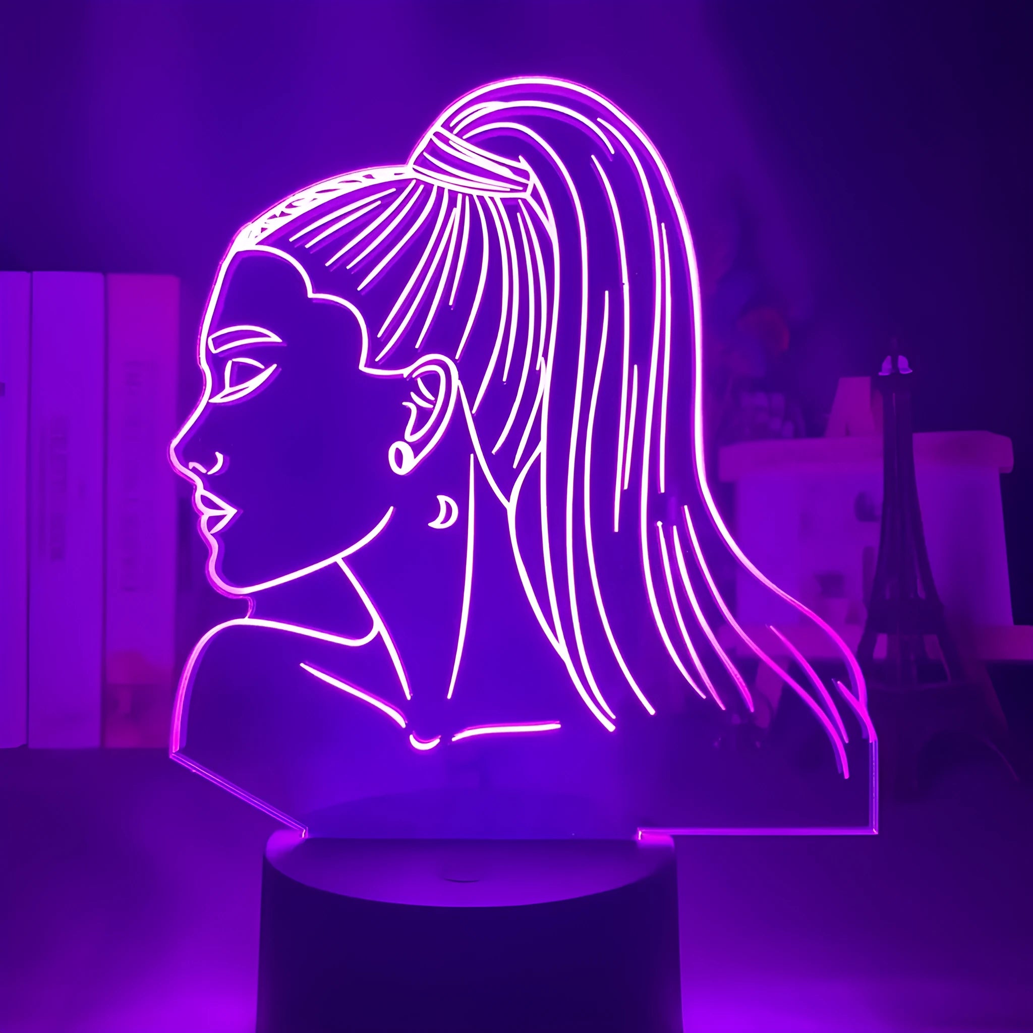 Acrylic 3D LED night light with European styling and colourful black base