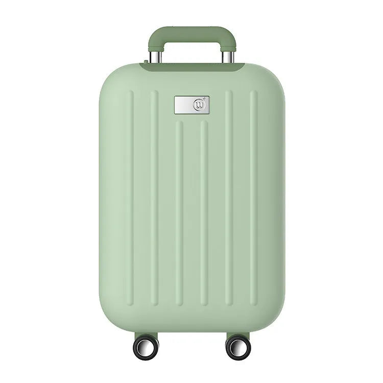 Travel box hand warmer in dark blue with aluminium alloy body showing double-sided heating surface