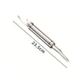 Multifunctional stainless steel shrimp remover with eagle-beak design and double row of blades on a clean surface