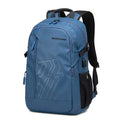 Blue plaid pattern 18 inch casual computer backpack with curved shoulder straps