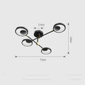 Modern molecular LED ceiling light with glass chandelier 720mm tricolor for living room