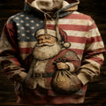 Women's loose-fit hooded sweatshirt with 3D effect painting pattern, synthetic fibre blend, available in multiple sizes