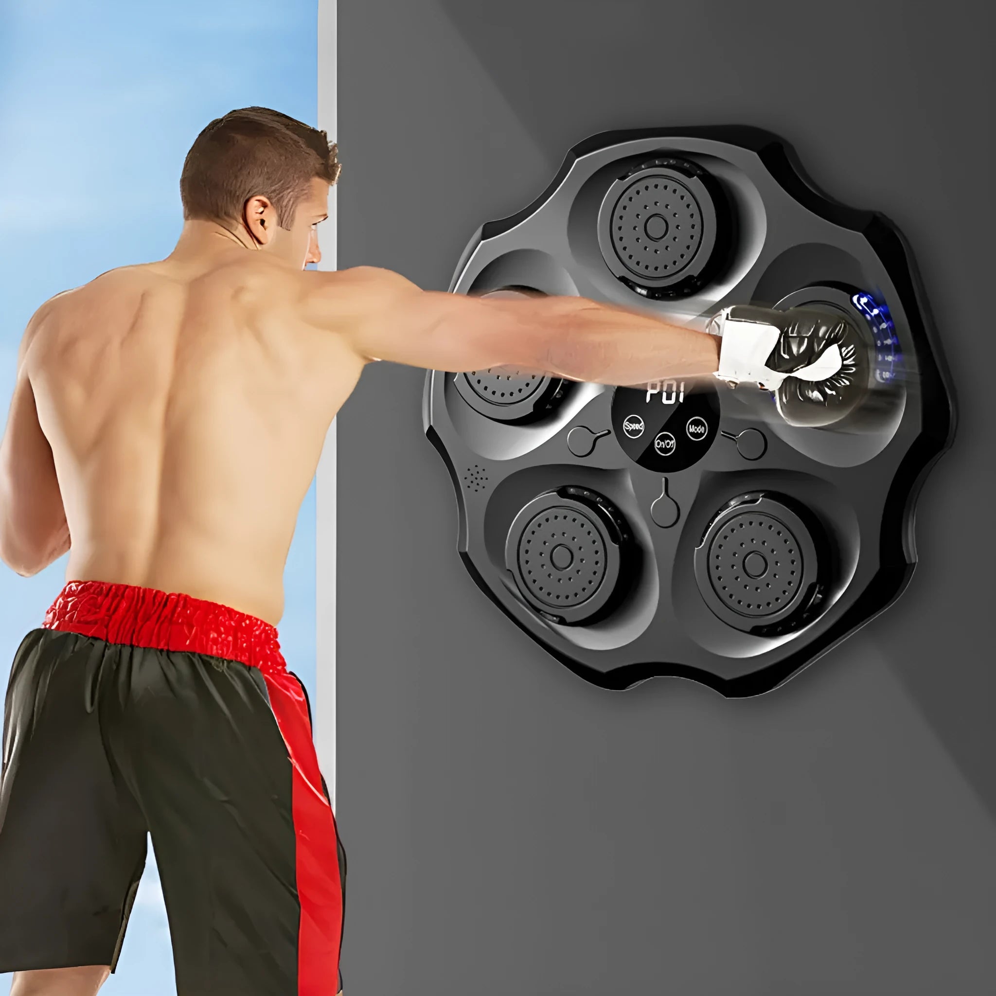 Bluetooth music boxing wall target hanging on wall with boxing glove for fitness training