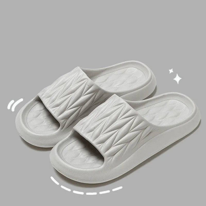 Leaf texture EVA household slippers in multiple colours with non-slip sole